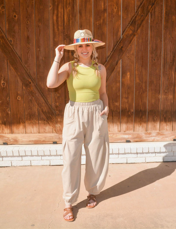 Apricot Brysen Oversized Jogger Pants - The Attic Boutique
