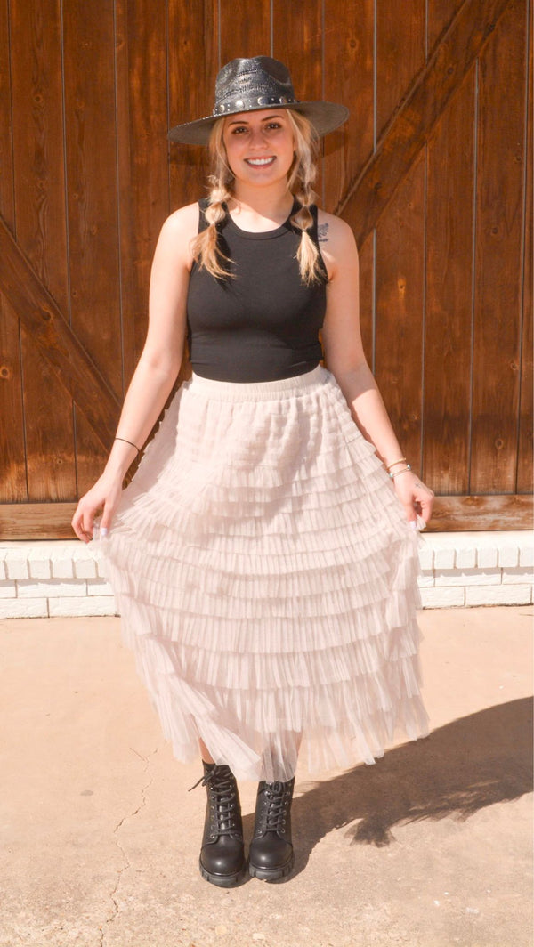 Apricot Jenny Tulle Skirt Skirt - The Attic Boutique