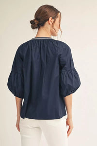 Harper Navy Embroidered Top