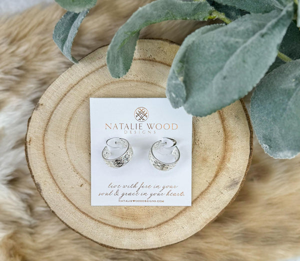 Natalie Wood Design Graceful Mini Hoop Earring in Silver  - The Attic Boutique