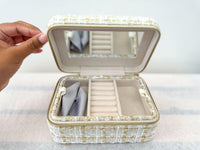 Beauty Stash Cream Tweed Jewelry Box  - The Attic Boutique