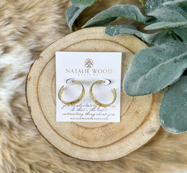 Natalie Wood Design Graceful Hoop Earrings in Gold  - The Attic Boutique