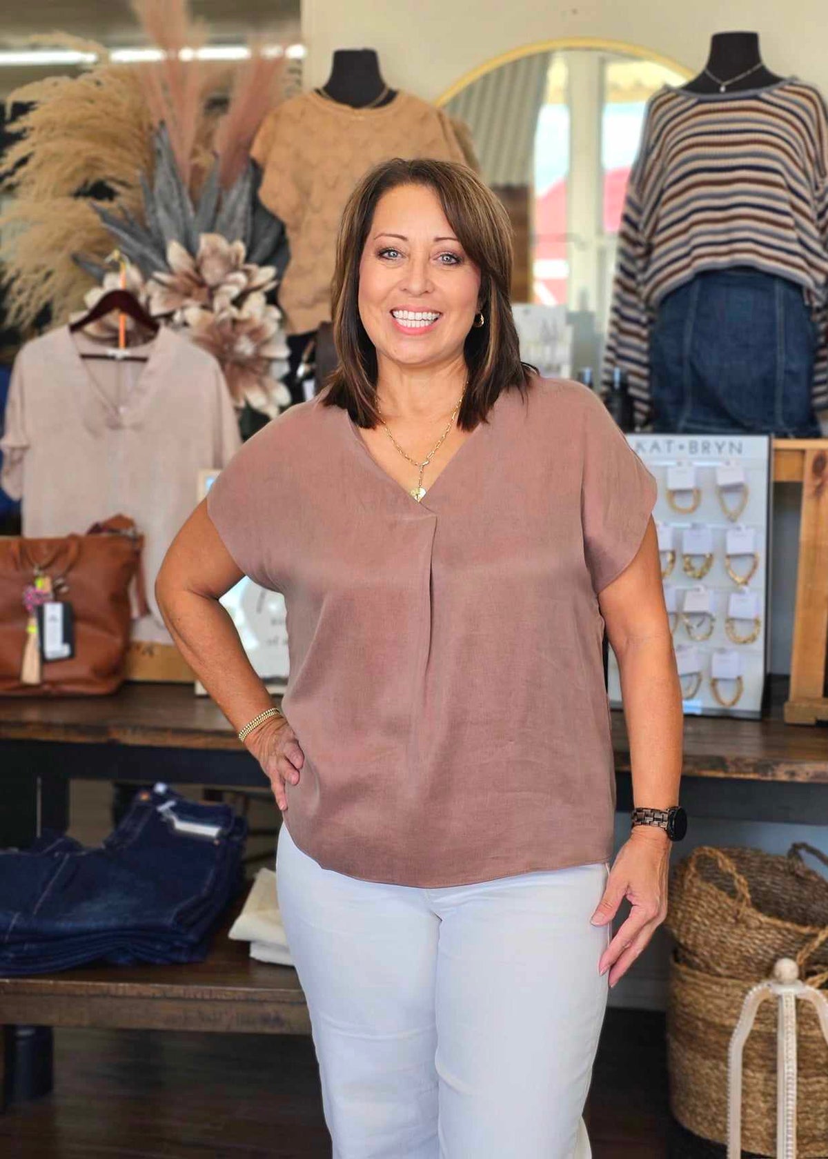 Dear John Kristen Toffee Nut Top  - The Attic Boutique