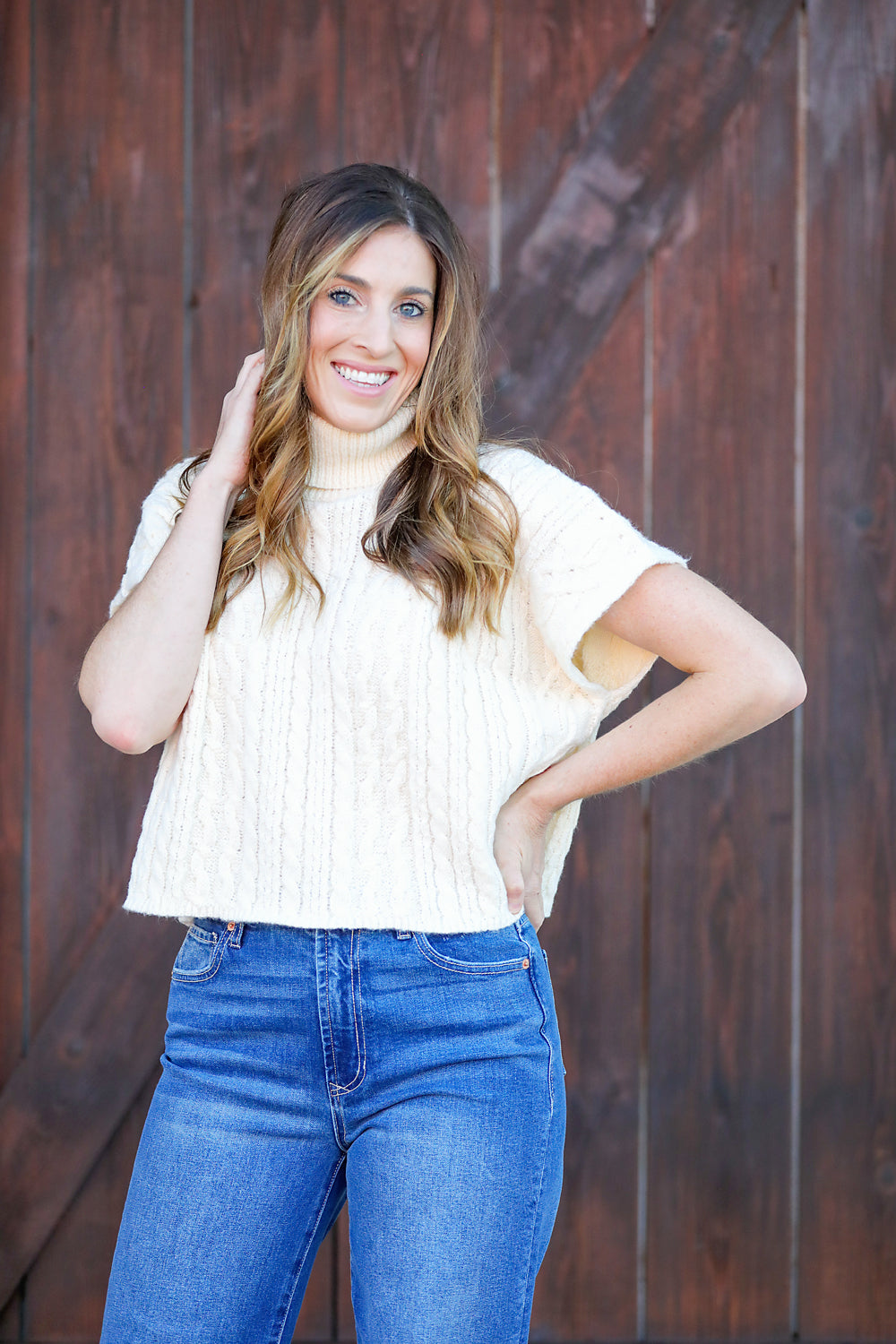 Blu Pepper Cableknit Cream Sweater  - The Attic Boutique