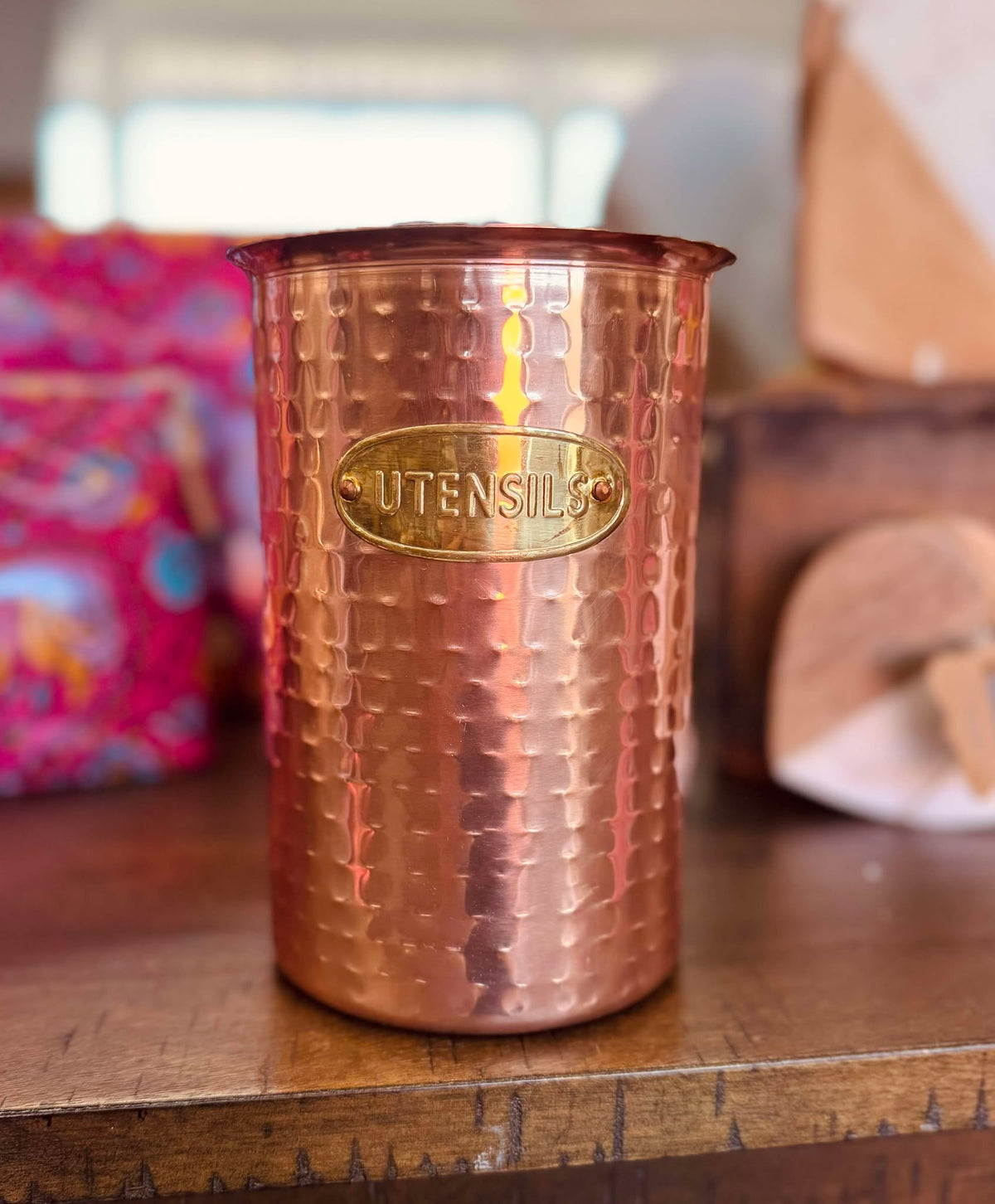 The Attic Boutique Copper Utensil Holder  - The Attic Boutique