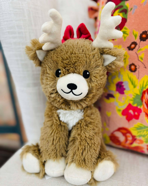 Warmies Red Bow Reindeer Warmie  - The Attic Boutique