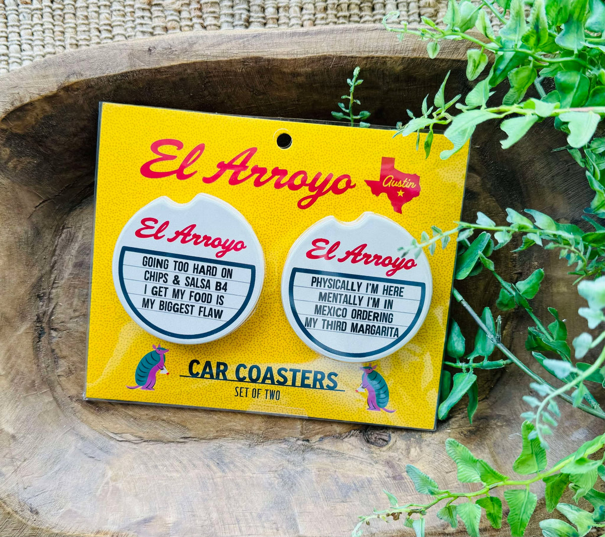 EL ARROYO Car Coaster Set - Chips & Salsa CAR COASTERS - The Attic Boutique