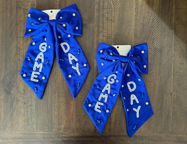 The Attic Boutique Blue Gameday Bow  - The Attic Boutique