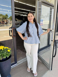 The Attic Boutique Kelly Blue Stripe Top  - The Attic Boutique