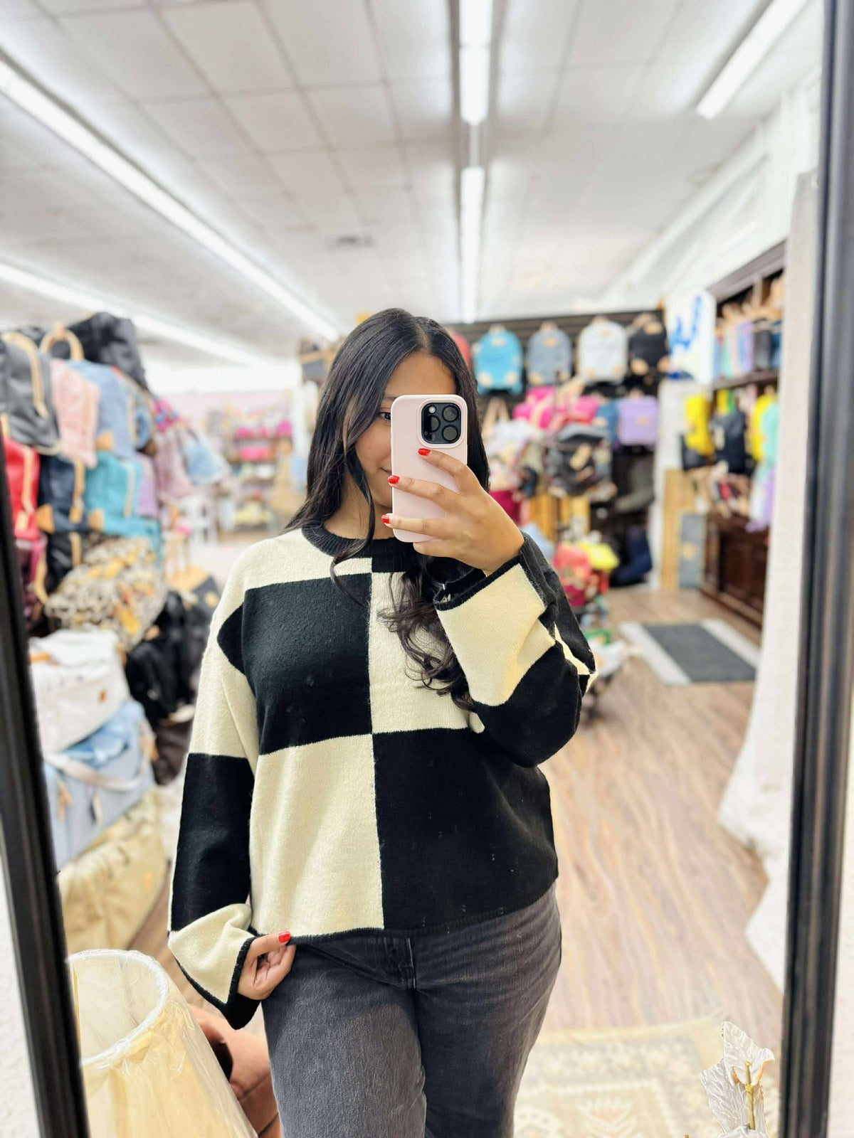 HYFVE Black Checker Sweater  - The Attic Boutique