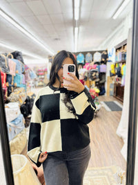 HYFVE Black Checker Sweater  - The Attic Boutique