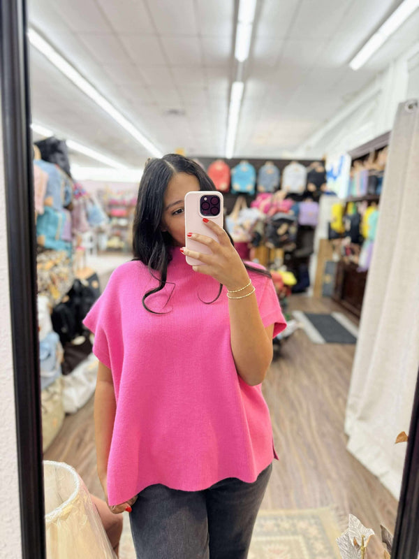 Jodifl Bubble Gum Mock Sweater  - The Attic Boutique