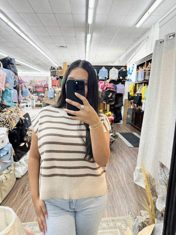 ee:some Brown Stripe Sweater  - The Attic Boutique
