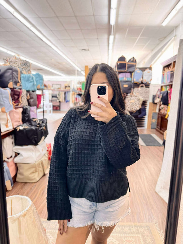 Very J Emma Black Sweater  - The Attic Boutique
