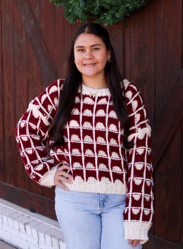 Blu Pepper Miller Burgundy Sweater  - The Attic Boutique
