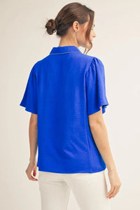 Royal Embroidered Scallop Top