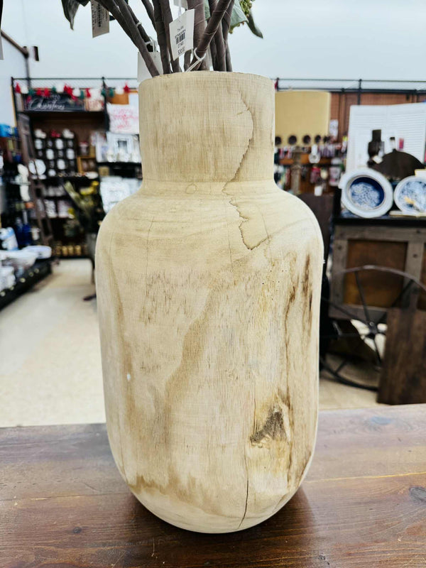The Attic Boutique Tall Wooden Pot  - The Attic Boutique