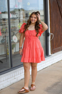 Blu Pepper Coral Mini Dress  - The Attic Boutique