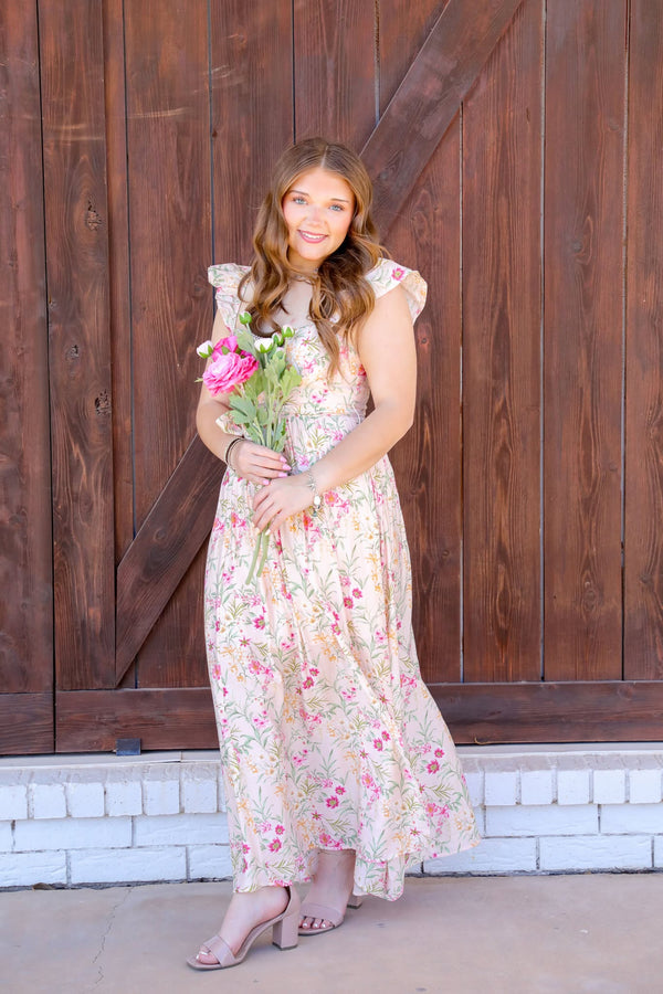 Blu Pepper Aster Floral Midi Dress  - The Attic Boutique