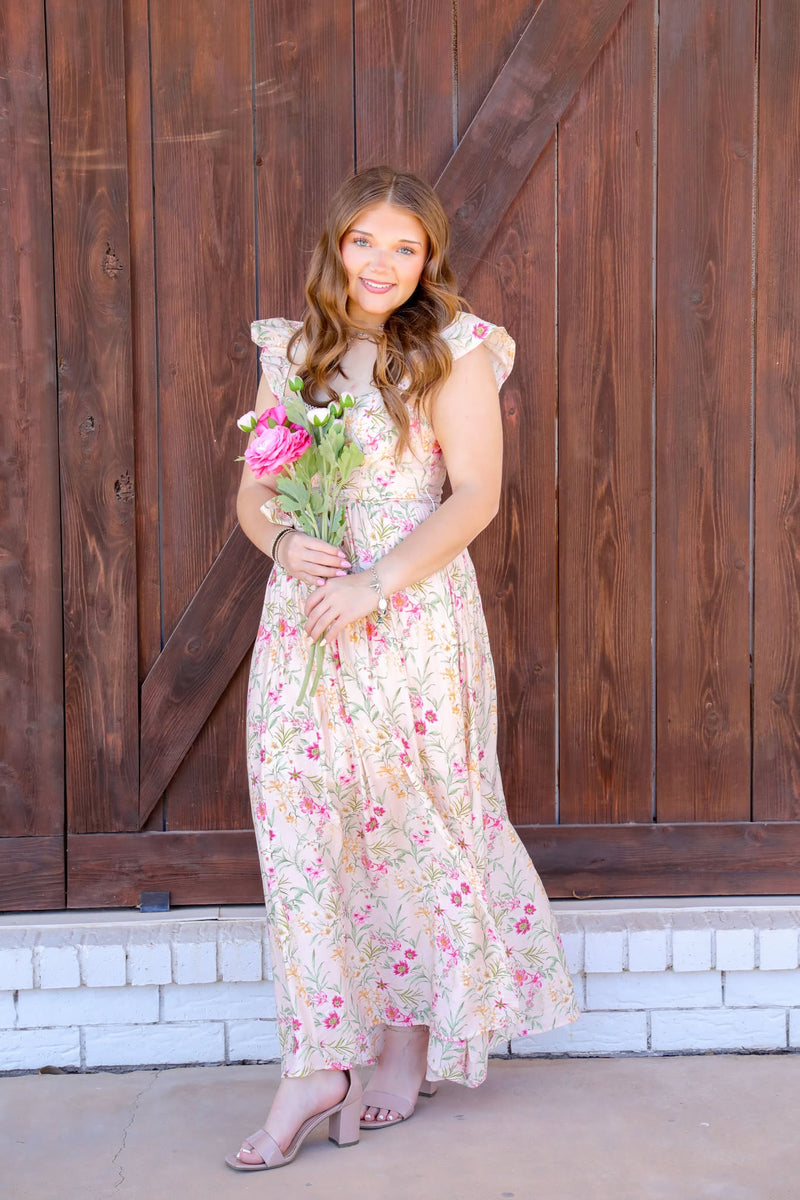 Blu Pepper Aster Floral Midi Dress  - The Attic Boutique