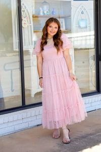 The Attic Boutique Mable Tulle Midi Dress  - The Attic Boutique
