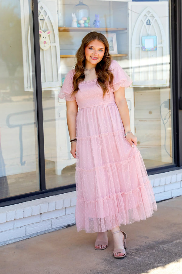 The Attic Boutique Mable Tulle Midi Dress  - The Attic Boutique