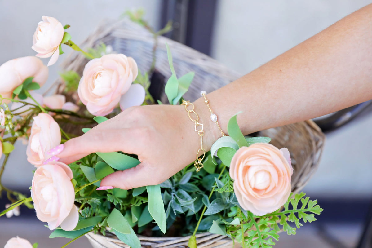 Natalie Wood Designs Botanic Station Bracelet in Pearl  - The Attic Boutique