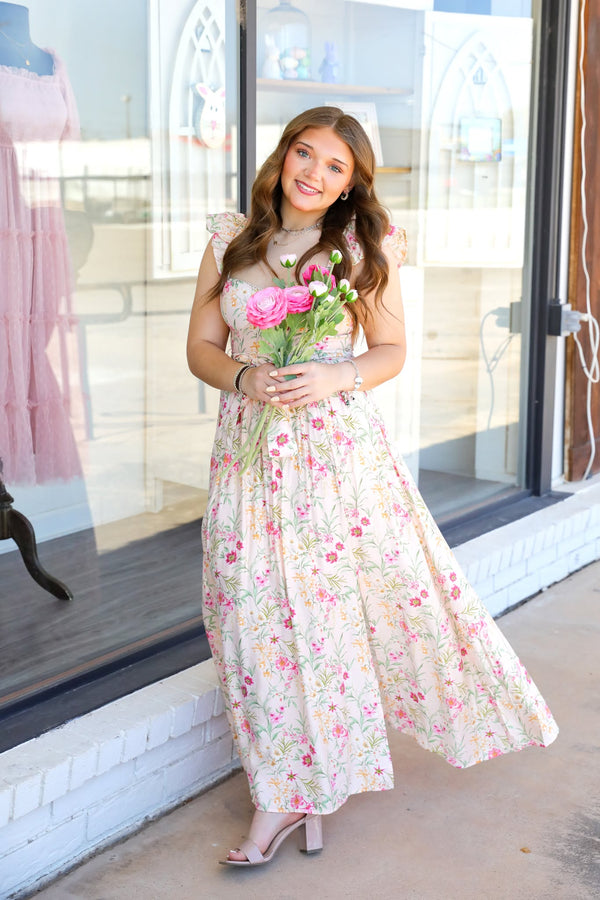 Blu Pepper Aster Floral Midi Dress  - The Attic Boutique