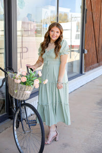 The Attic Boutique Olivia Tiered Midi Dress  - The Attic Boutique