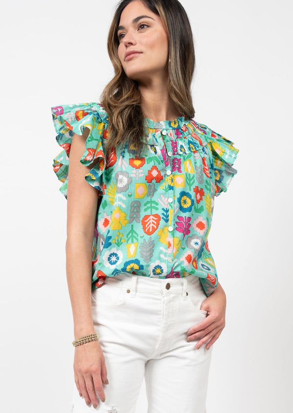 Ivy Jane / Uncle Frank Folklore Ruffled Top  - The Attic Boutique