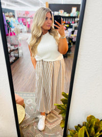 Entro Cream Gingham Picnic Dress Apparel & Accessories - The Attic Boutique