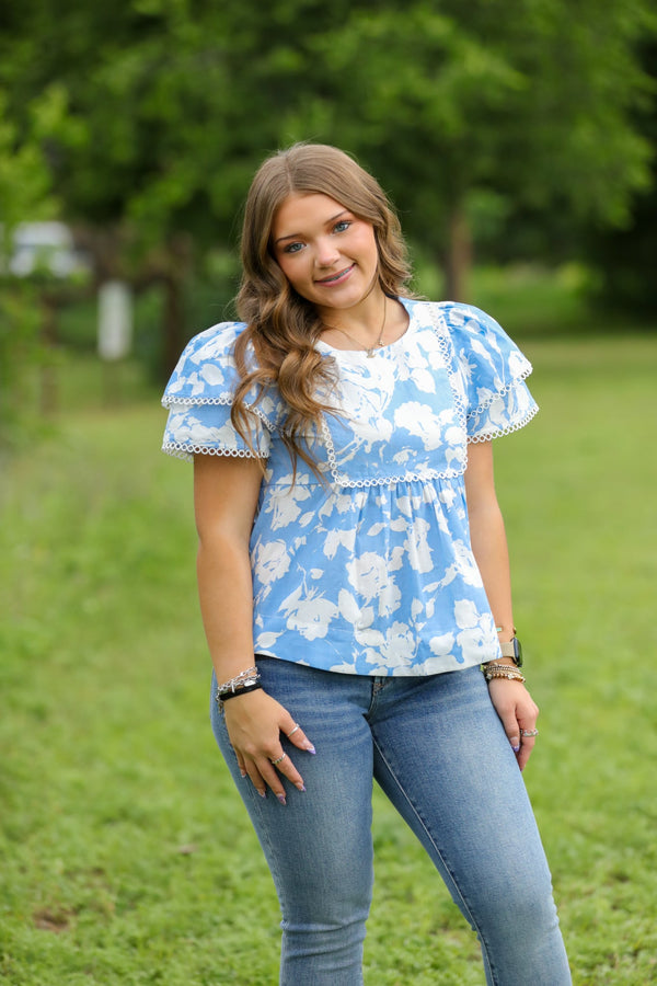 Jodifl Baby Doll Floral Top  - The Attic Boutique