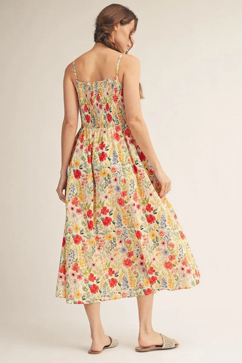 Multi Lovely Floral Midi Dress