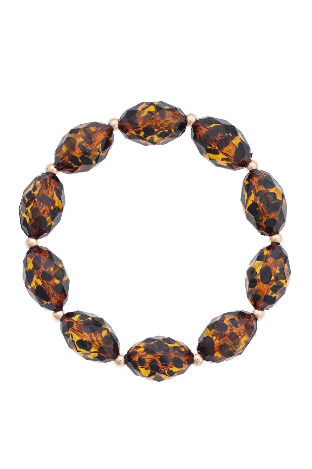 Leighton Beaded Stretch Bracelet in Tortoise