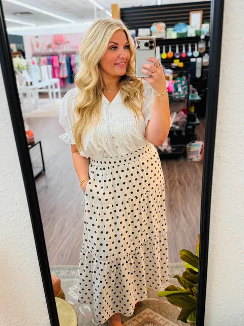Cream Polka Dot Skirt