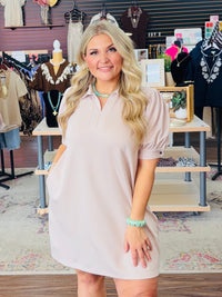 Tiffany Taupe Mini Dress