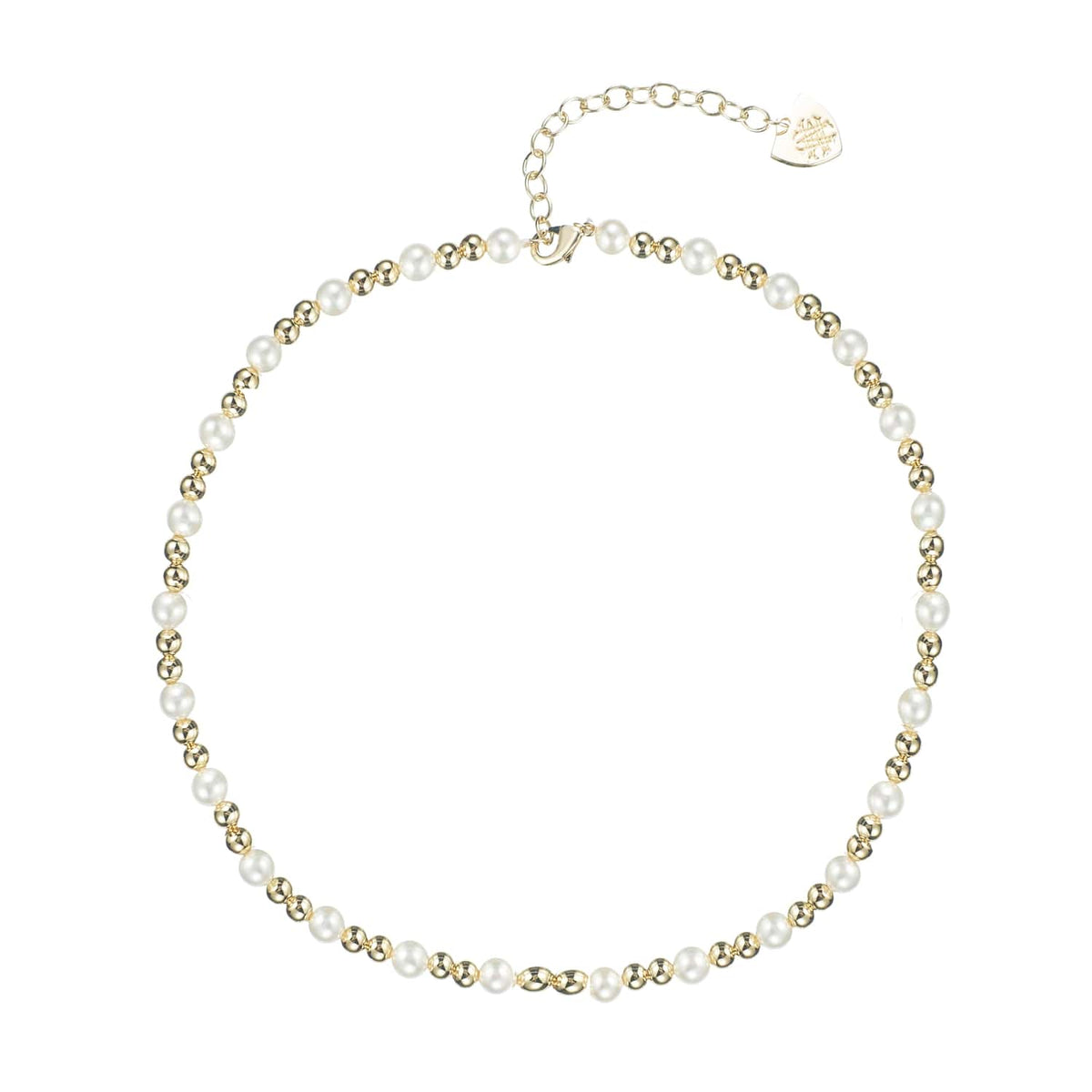 Natalie Wood Designs Adorned Pearl Mini Beaded Necklace in Gold  - The Attic Boutique