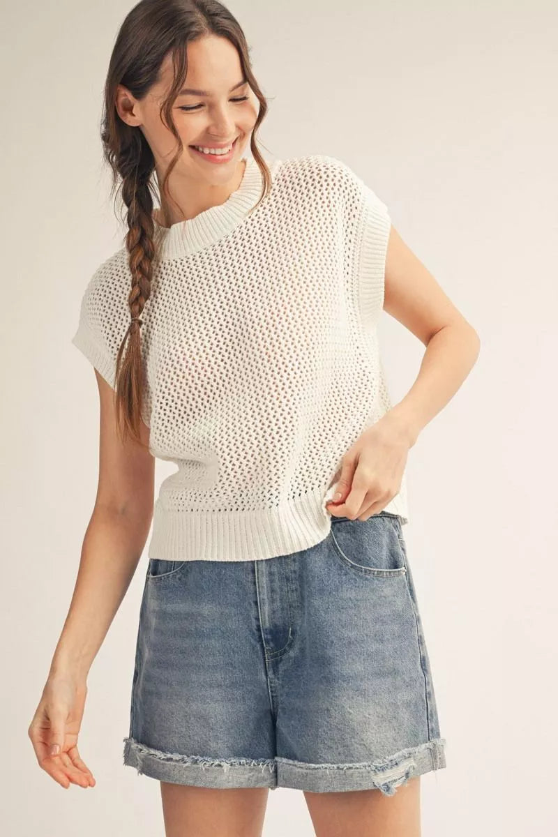 Off White Knit Sweater Top