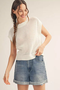Off White Knit Sweater Top