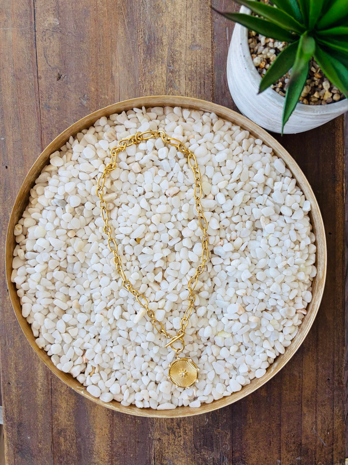 Aurelia Gold Sunburst Pendant Necklace