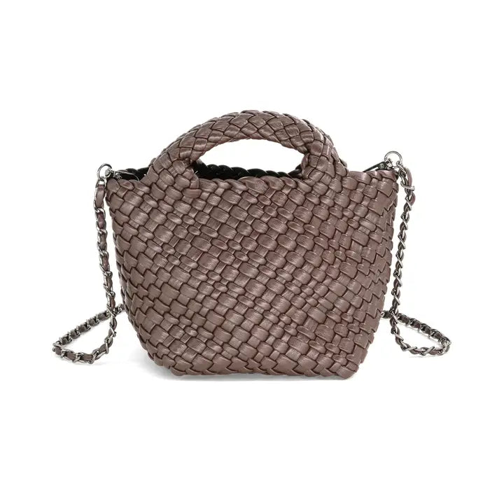 Brown Braided Clutch