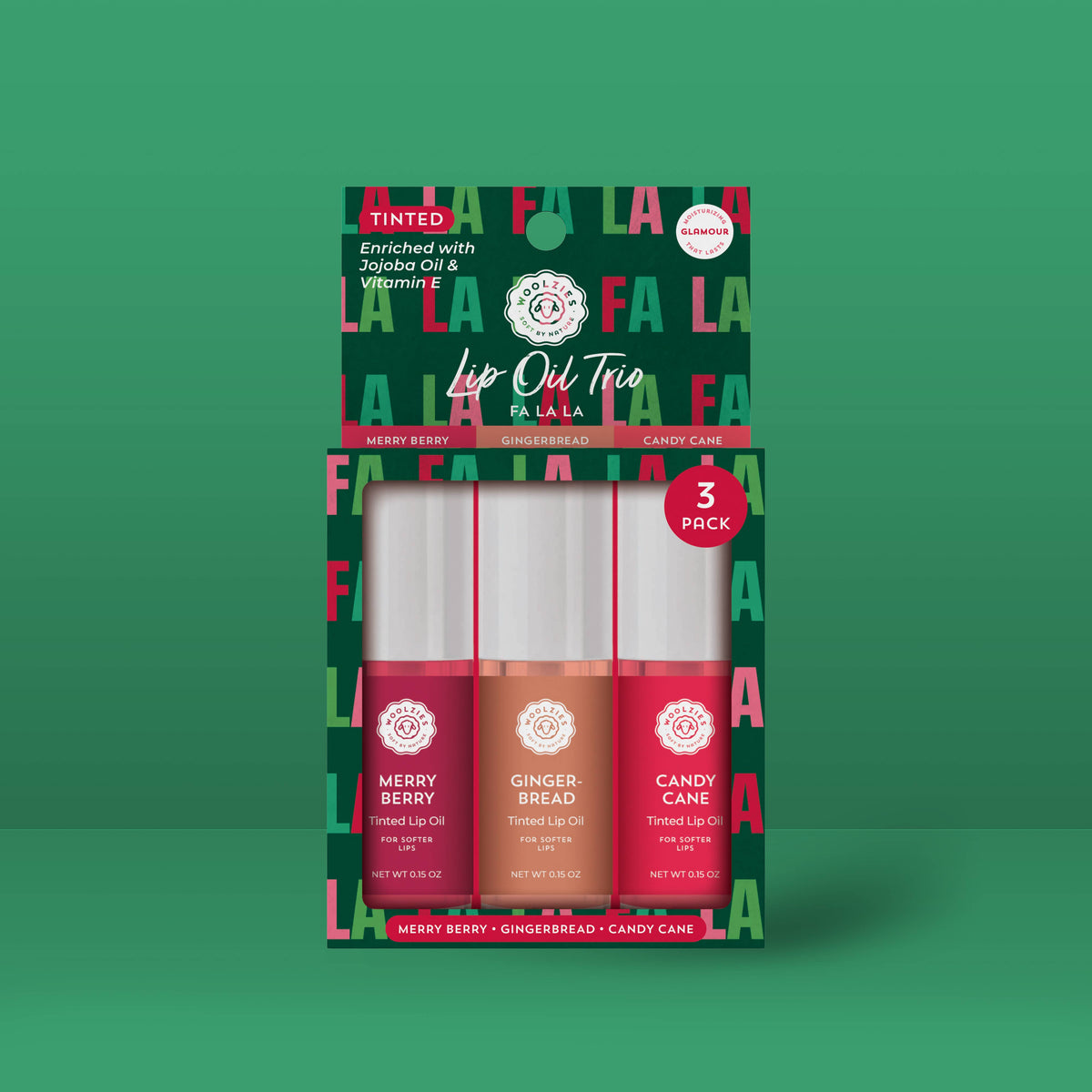 Woolzies Tinted Lip Oil Trio –  FA LA LA LA  - The Attic Boutique