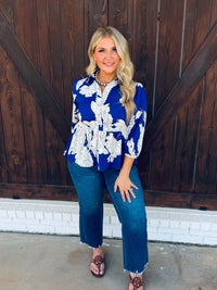 Lilly Scalloped Trim Button Down