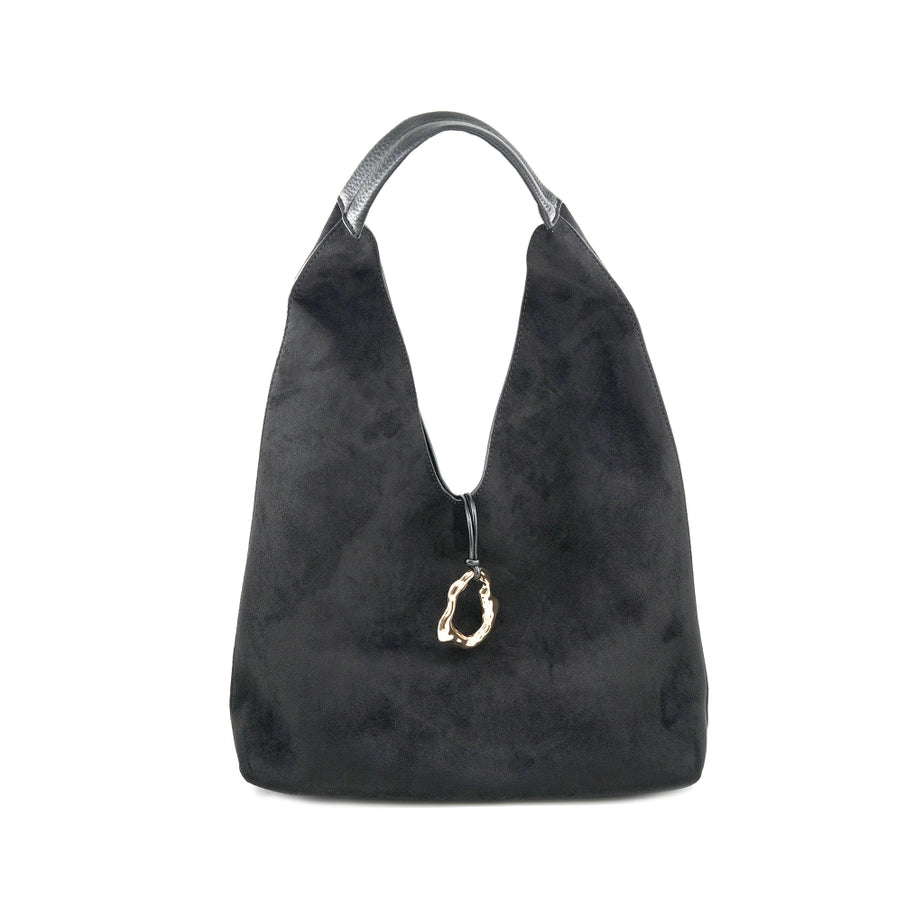 Noma Black Reversible Faux Suede Bag