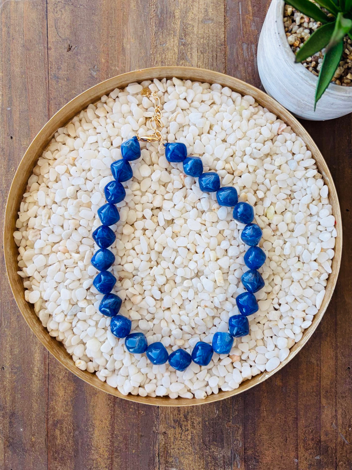Royal Blue Chunky Beaded Necklace