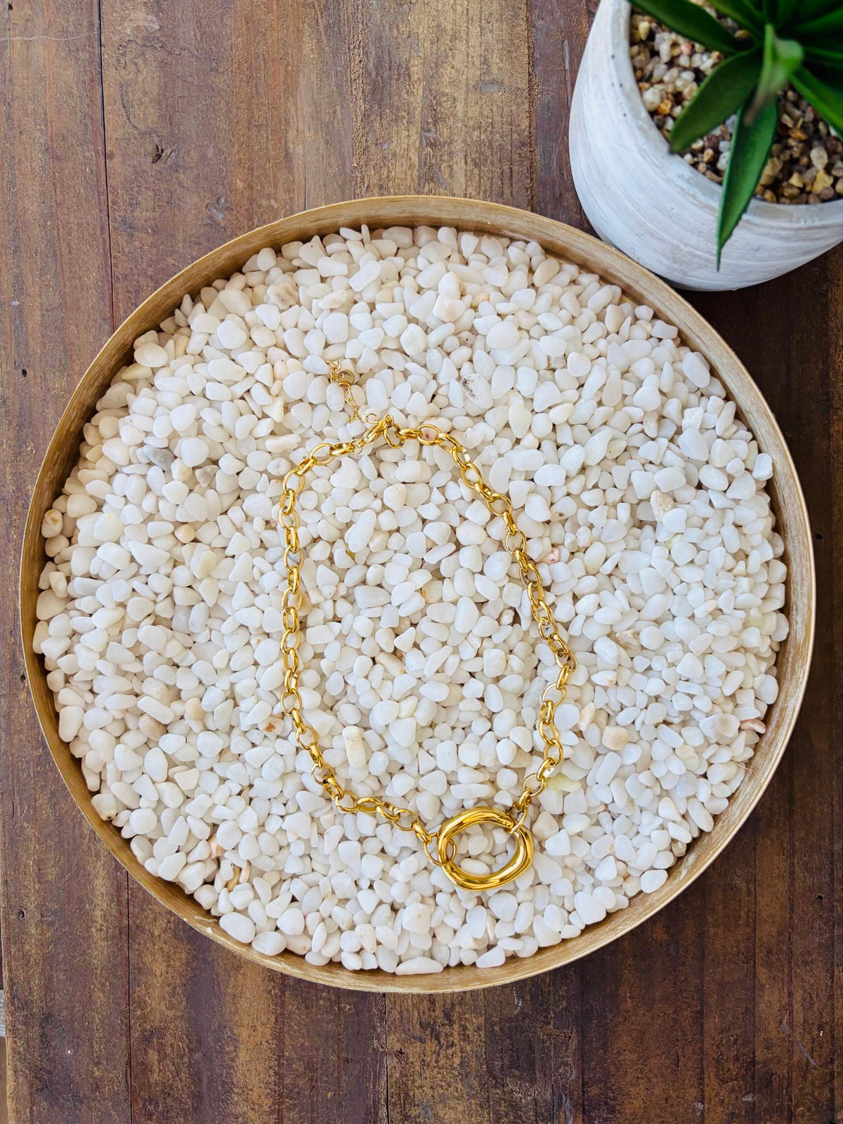 Delilah Gold Oval Link Necklace