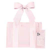 The Attic Boutique Ballet Pink Bow Jelly Tote Bag W/ Phone Pouch Bags - The Attic Boutique