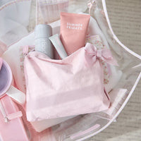 The Attic Boutique Ballet Pink Bow Crinkle Makeup Bag Bags - The Attic Boutique