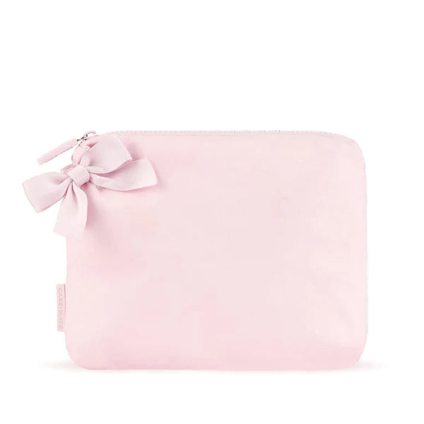 The Attic Boutique Ballet Pink Bow Crinkle Makeup Bag Bags - The Attic Boutique