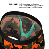 The Attic Boutique The Bambi Bunchers Orange Camo Deer Ball Hammock® Pouch Underwear With Fly  - The Attic Boutique